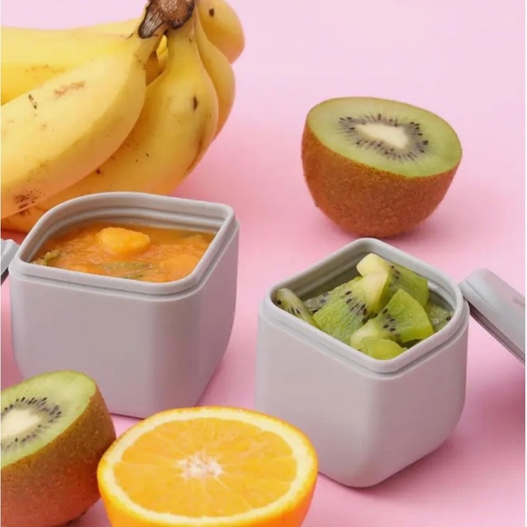 NWT Miniware Grow Bento Silicone Lunch Set Cotton Candy / Gray - Picture 2 of 4